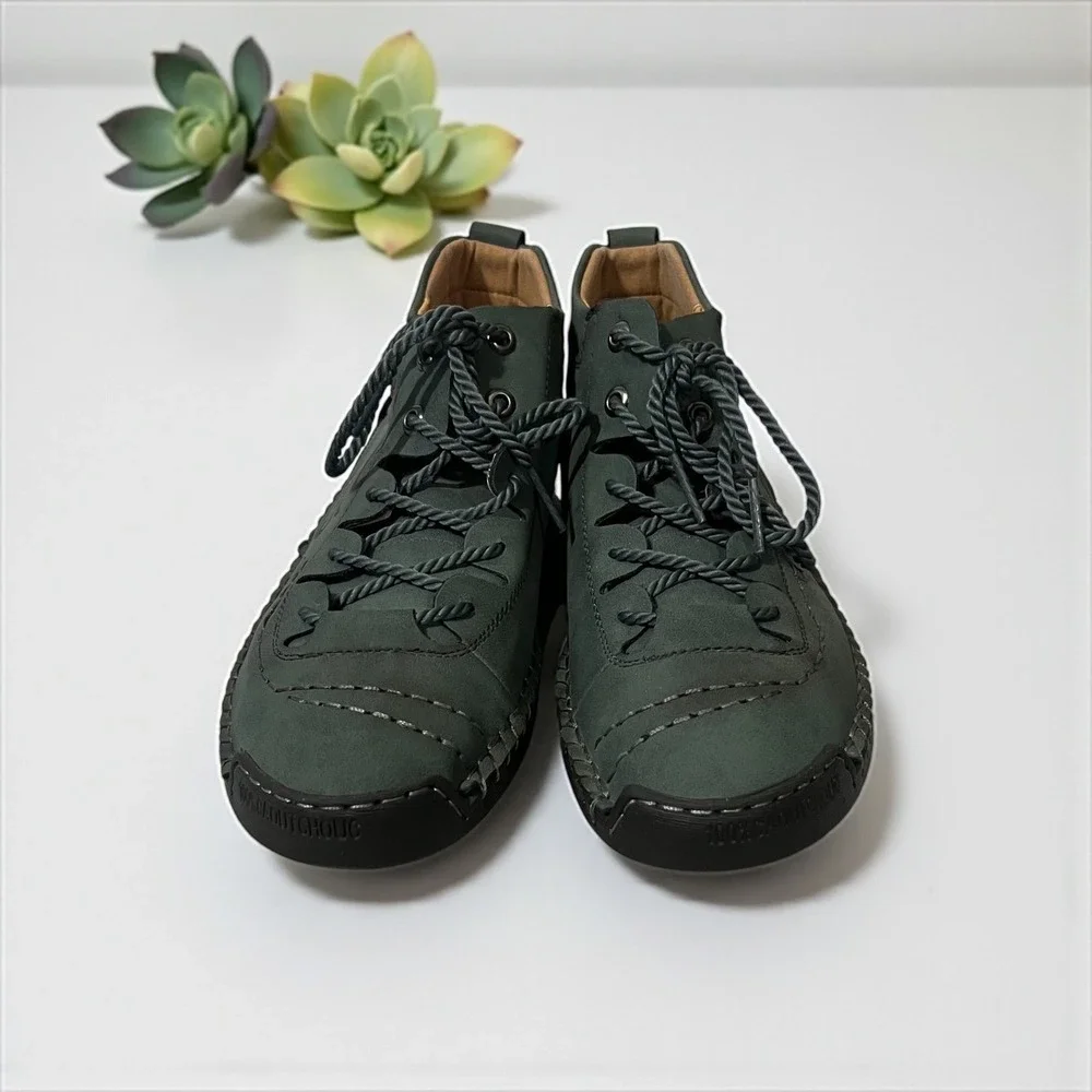 Fashion Men's Ankle Boots Green Lace Up Fashion Casual‎ Stylish Size 11